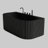 Cada de baie, freestanding, 170x80 cm, baterie si ventil inclus, Negru Mat interior/exterior, Acril, Eden