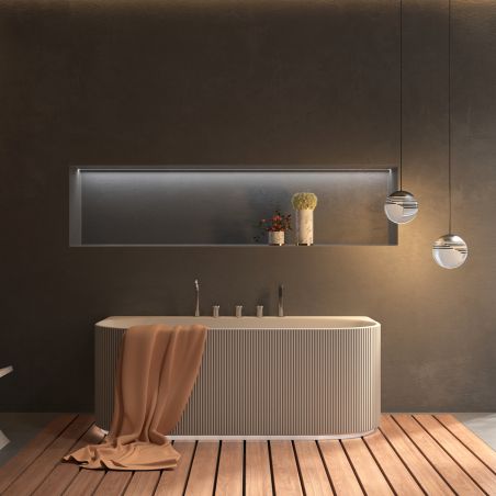 Cada de baie, freestanding, 170x80 cm, baterie si ventil inclus, Iluminare LED cu senzor, Acril, Eden