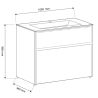 Mobilier de baie cu lavoar, Lemn stratificat, 100x46 cm, 2 sertare cu inchidere soft close, Finisaj stejar, Bianca