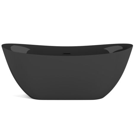 Cada de baie Kevin, Acril sanitar, Negru Lucios interior si exterior, 170 cm, izolare termica, freestanding