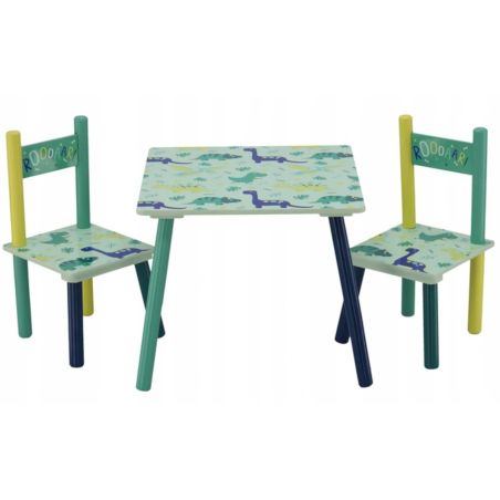 Set masuta cu 2 scaune pentru copii, multicolor, Dino