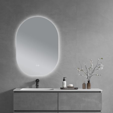 Oglinda Led, Dezaburire si Buton Touch, 5 mm, 3 Culori, Intensitate reglabila, dimensiuni de 60x80 si 70x100 cm, Fiore