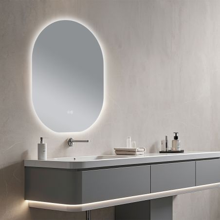Oglinda Led, Dezaburire si Buton Touch, 5 mm, 3 Culori, Intensitate reglabila, dimensiuni de 60x80 si 70x100 cm, Fiore