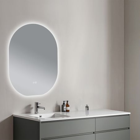 Oglinda Led, Dezaburire si Buton Touch, 5 mm, 3 Culori, Intensitate reglabila, dimensiuni de 60x80 si 70x100 cm, Fiore