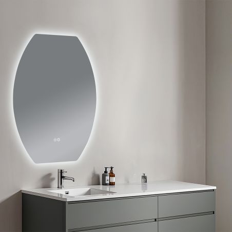 Oglinda Led, Dezaburire si Buton Touch, 5 mm, 3 Culori, Intensitate reglabila, dimensiuni de 60x80 si 70x100 cm, Luna