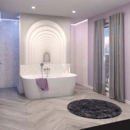 Cada de baie, Alb Lucios, acril termoactiv, freestanding, 170x75 cm, EGO 519