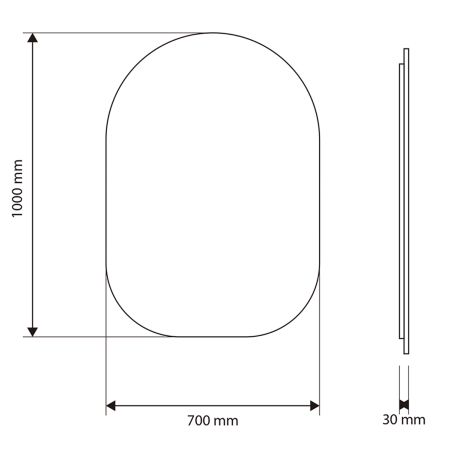 Oglinda Led, Dezaburire si Buton Touch, 5 mm, 3 Culori, Intensitate reglabila, dimensiuni de 60x80 si 70x100 cm, Fiore