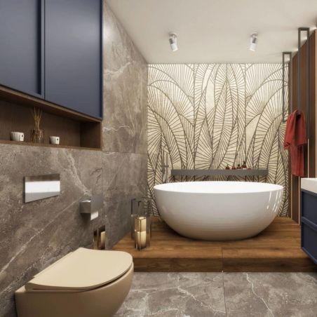 Vas WC EGO Michael Rimless, 49x37 cm, Jasmine semi-mat, Power Colour, montaj suspendat, capac duroplast soft-close easy off