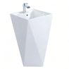 Lavoar stativ Enrico, Alb, cu gaura de baterie, 47x47x83 cm, montaj pe podea, ceramica sanitara Lavoar stativ Enrico, Alb, cu gaura de baterie, 47x47x83 cm, montaj pe podea, ceramica sanitara