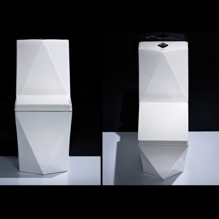 Vas WC Enrico, Rimless, SifonFlush, Alb, 68x37 cm, Rezervor Inclus, montaj podea, capac cu soft-close inclus