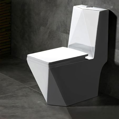 Vas WC Enrico, Rimless, SifonFlush, Alb, 68x38 cm, Rezervor Inclus, montaj podea, capac cu soft-close inclus