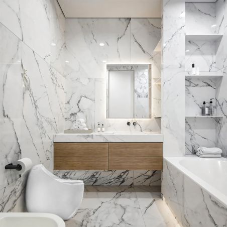 Vas WC  New Santa Rimless, 65x47 cm, Rezervor Incorporat, Alb, montaj podea, capac cu soft-close inclus