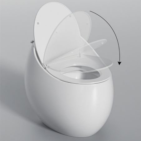 Vas WC  New Santa Rimless, 65x47 cm, Rezervor Incorporat, Alb, montaj podea, capac cu soft-close inclus