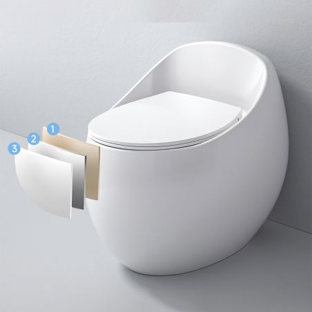 Vas WC  New Santa Rimless, 65x47 cm, Rezervor Incorporat, Alb, montaj podea, capac cu soft-close inclus
