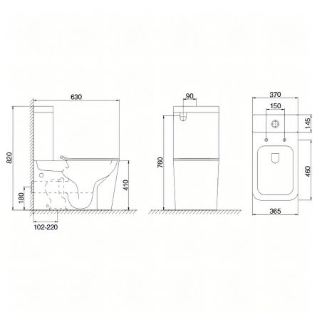 Vas wc Ego-S112T Rimless, rezervor inclus, 63x37 cm, Alb, ceramica sanitara, capac cu inchidere Soft Close