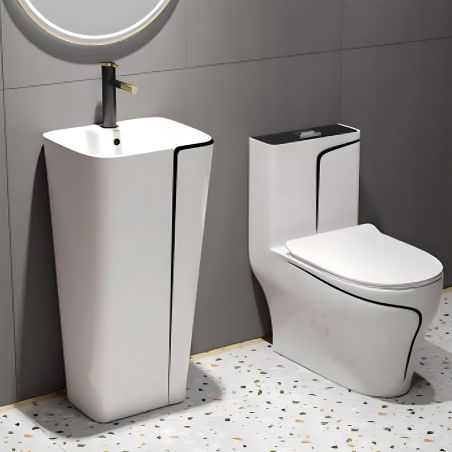 Vas WC Lazio, 69x39 cm, rezervor inclus, Alb, montaj podea, capac cu soft-close inclus, Royalty Line by Ego