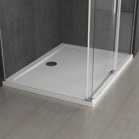Cabina de dus, reversibila, perete fix si usa glisanta, sticla securizata 8 mm, dimensiuni 75x100-150, EGO-171