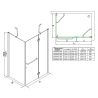 Cabina EGO-04, sablata perete fix si usa batanta, sticla securizata 8 mm, 120-140x80-90 cm, montaj stanga dreapta