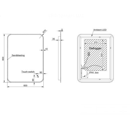 Oglinda pentru baie EGO - Louie, cu LED, dezaburire si intrerupator touch