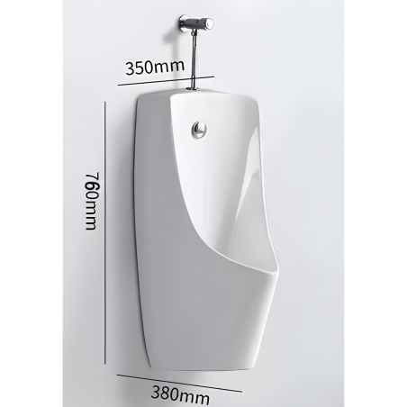 Urinal cu senzor integrat, scurgere in perete sau in podea, 35x38x76 cm, Alb Lucios, Lavino