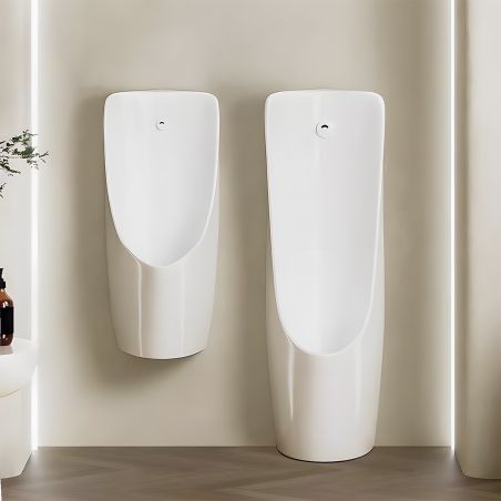 Urinal cu senzor integrat, scurgere in perete sau in podea, 35x38x76 cm, Alb Lucios, Lavino