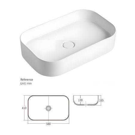Lavoar Alb Lucios, ceramica sanitara, montaj pe blat, 58x41 cm, Puro