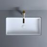 Lavoar, Alb Lucios, montaj incastrat sub blat, fara gaura de baterie, 70-80x40 cm, ceramica sanitara, Livia