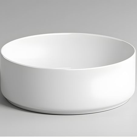 Lavoar, Alb Mat, ceramica sanitara, montaj pe blat, diametru 42 cm, Linea