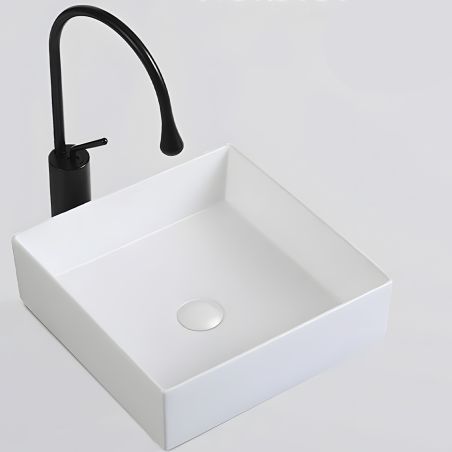 Lavoar, Alb Mat, ceramica sanitara, montaj pe blat 40x40 cm, Blanco