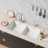 Chiuveta bucatarie dubla, 2 cuve, Gri Mat, Power Color, montaj incastrat sub blat, 105x40 cm, Serena