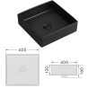 Lavoar, Negru Mat, Power color, ceramica sanitara, design ultra-subtire 40x40 cm, Blanco Lavoar, Negru Mat, Power color, ceramica sanitara, design ultra-subtire 40x40 cm, Blanco