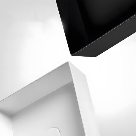 Lavoar, Negru Mat, Power color, ceramica sanitara, design ultra-subtire 40x40 cm, Blanco