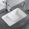 Lavoar Spalatorie, montaj incastrat sub blat, Alb Lucios, ceramica sanitara, 60x40, Lavio