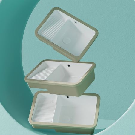 Lavoar, Gri Mat, Power Color, montaj incastrat sub blat, ceramica sanitara, 60x40, Lavio