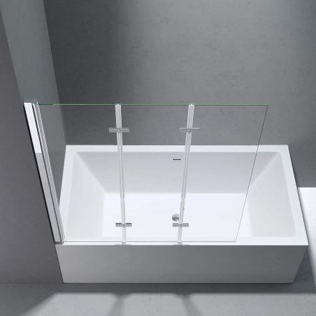 Paravan cada pliabil ,130x140 cm, sticla transparenta, 6 mm, pivotant 180°, montaj pe stanga, EGO-116