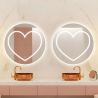 Oglinda smart Led, 5 mm, Dezaburire, buton touch, 3 Culori, diametru 80,90 cm Cuore