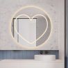 Oglinda smart Led, 5 mm, Dezaburire, buton touch, 3 Culori, diametru 80,90 cm Cuore