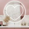 Oglinda smart Led, 5 mm, Dezaburire, buton touch, 3 Culori, diametru 80,90 cm Cuore