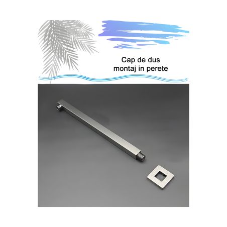 Sistem de dus 2 functii, crom, alama, montaj incastrat in perete, Lucente