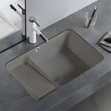 Lavoar, Gri Mat, Power Color, montaj incastrat sub blat, ceramica sanitara, 60x40, Lavio