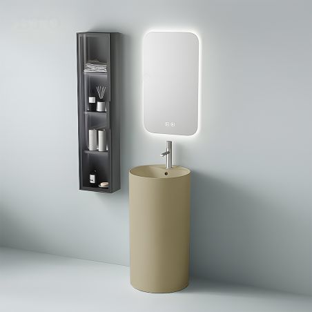 Lavoar stativ, Jasmin Mat, Power Color, cu gaura de baterie, diametru 45 cm, Modena
