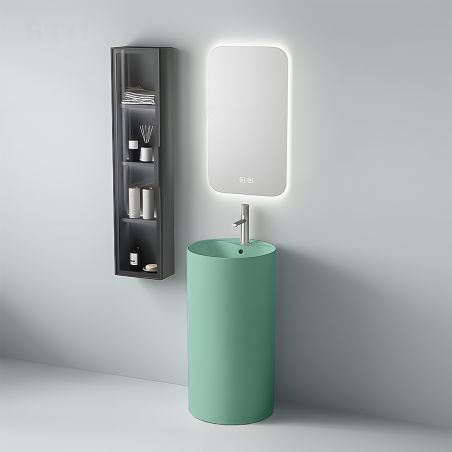 Lavoar stativ, Verde Mint Mat, Power Color, cu gaura de baterie, diametru 45 cm, Modena