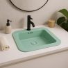 Lavoar, Verde Mint Mat, Power Color, montaj semi-incastrat, cu gaura de baterie, ceramica sanitara, 60x44 cm, Monza Lavoar, Verde Mint Mat, Power Color, montaj semi-incastrat, cu gaura de baterie, ceramica sanitara, 60x44 cm, Monza