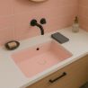 Lavoar, Roz Somon Mat, Power Color, montaj incastrat sub blat, 70-80x40 cm, ceramica sanitara, Livia
