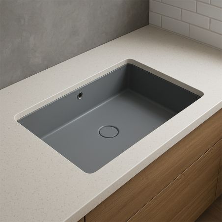 Lavoar, Gri Mat, Power Color, montaj incastrat sub blat, 70-80x40 cm, ceramica sanitara, Livia