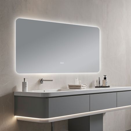 Oglinda pentru baie EGO - Louie, cu LED, dezaburire si intrerupator touch,  dimensiuni: 60-140x70-80 cm