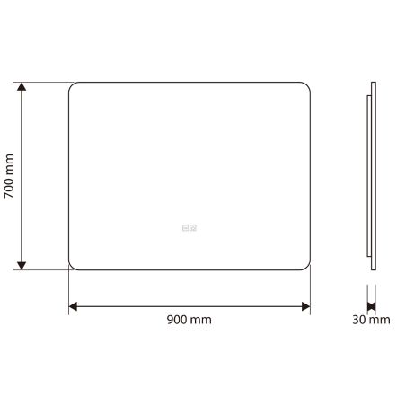 Oglinda pentru baie EGO - Louie, cu LED, dezaburire si intrerupator touch,  dimensiuni: 60-140x70-80 cm