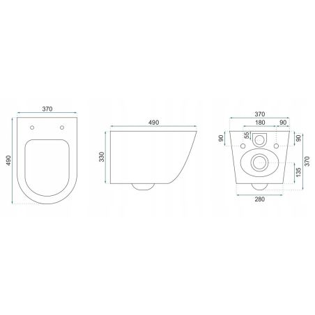 Vas wc Rimless, Auriu Lucios interior/exterior, capac slim duroplast Negru, soft-Close, 49x37 cm, ceramica sanitara