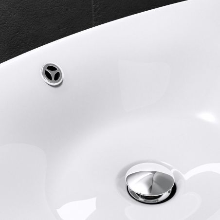 Lavoar EGO 818, Alb, lucios, 59x38.3 cm, montaj pe blat, ceramica sanitara, cu preaplin