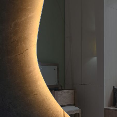 Oglinda Led, Dezaburire si Buton Touch, sticla 5mm, 3 Culori, Intensitate reglabila, dimensiuni 60-75 x 80-100 cm, Gloria